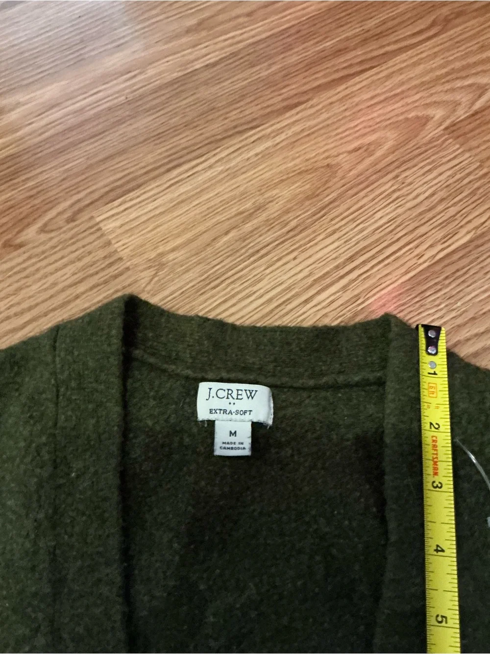 J. Crew Olive Green V-Neck Button Cardigan Size Medium